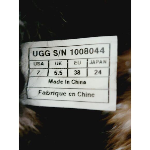 UGG Boots Australia Rosana Fur Cuff Style 1008044 Chestnut Wool Brown Boots Sz 7 - Picture 4 of 16